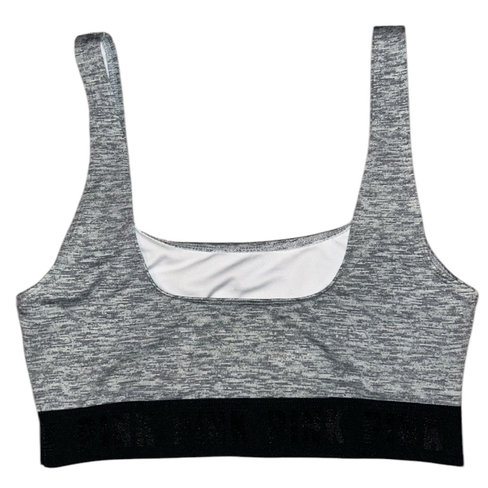 EUC Victoria’s Secret PINK Ultimate Scoop Sports Bra Rainy Day Heather - Size XS - Picture 2 of 4